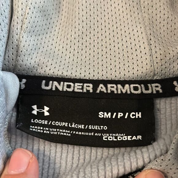 MENS UNDER ARMOUR LIGHT GRAY/SILVER FLEECE LINED FULL ZIP JACKET SIZE SMALL - Picture 5 of 6